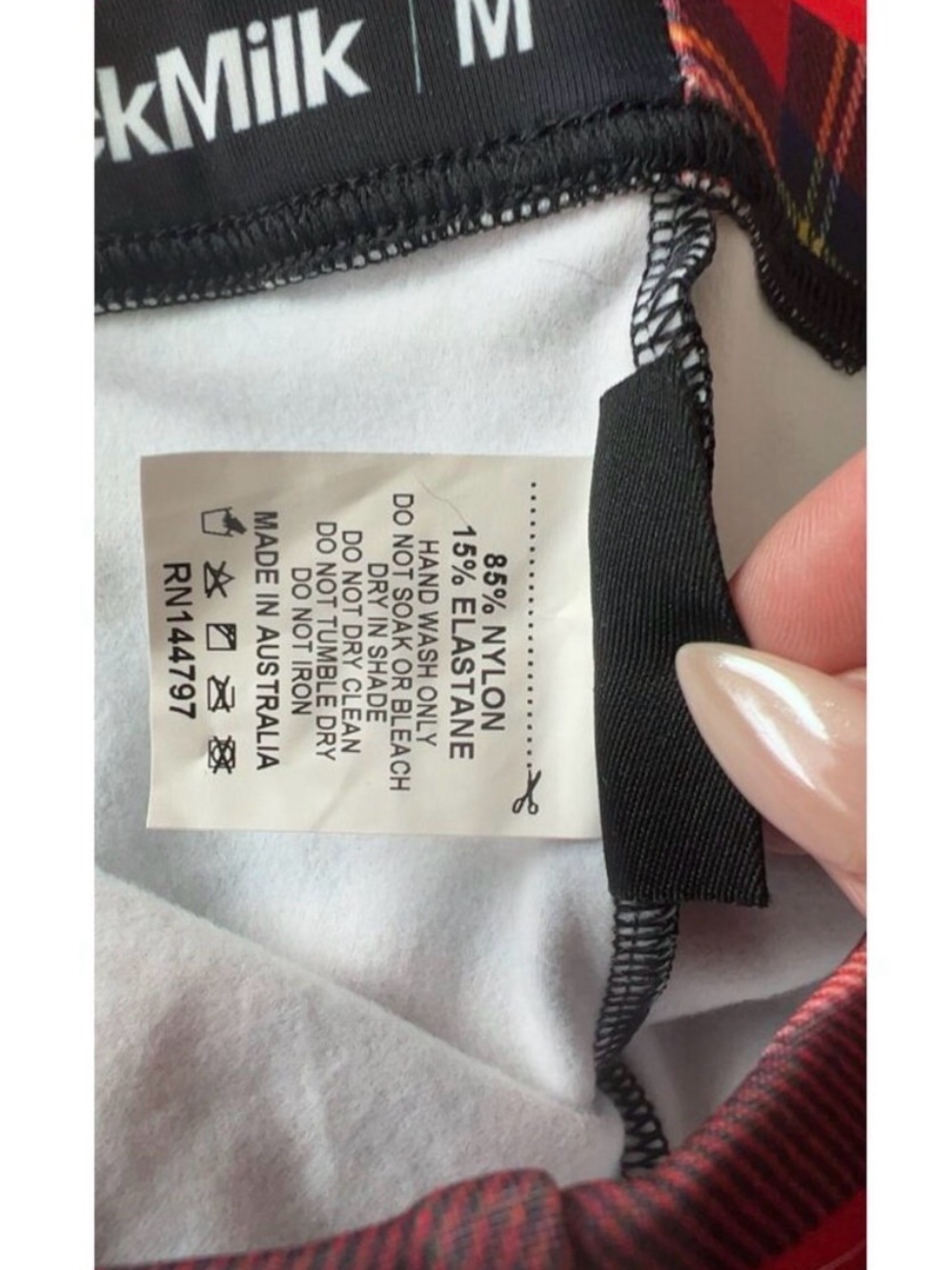 Black Milk Red Tartan Leggings Size Medium - Picture 3 of 3